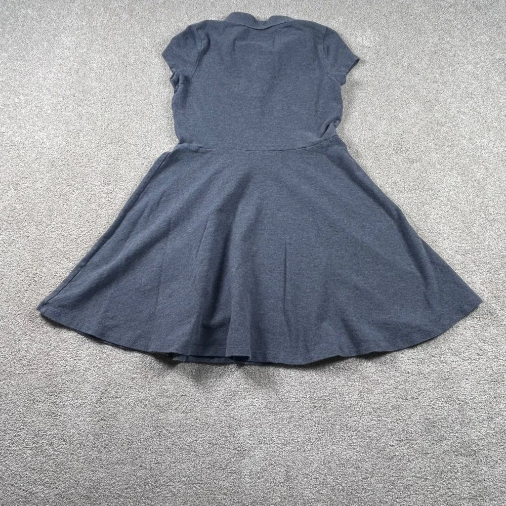 The Childrens Place Girls Grey Polo Dress Short Sleeve Ruffle Size L 10/12 - Picture 5 of 6